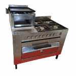 Cocina Industrial 4 hornalas, horno y chivitero SOLMA