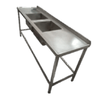 Mesa de 180x60x90 cm con Doble Pileta y Antiderrame