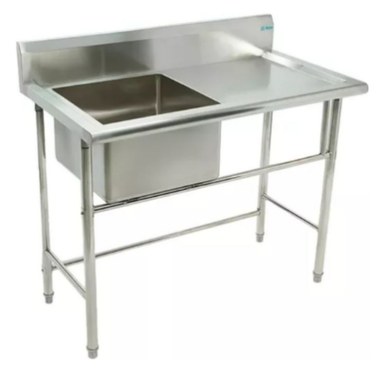 Mesa de acero inoxidable con 1 pileta 120x60x85