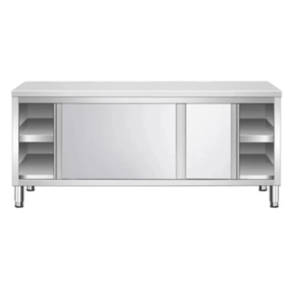 Mesa De Trabajo Con Puertas En Acero Inoxidable 1,80m