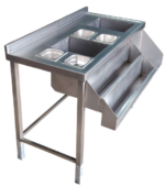 Mesa Bartender fabricada en acero inoxidable 304 de 120x60x90 con speedrack pileta de hielo y cubas - Imagen 2