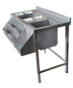 Mesa Bartender fabricada en acero inoxidable 304 de 120x60x90 con speedrack pileta de hielo y cubas - Imagen 3